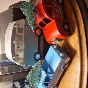 CHRISTMAS HOLIDAY DECOR METAL VEHICLES
